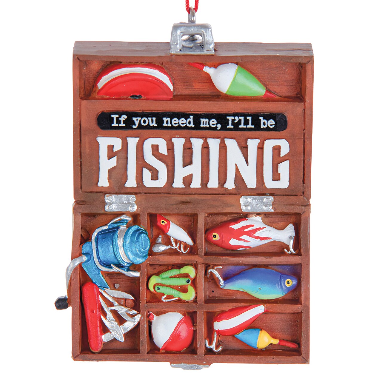 Collections Etc Hand-Painted Fishing Tackle Box Christmas Ornament